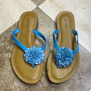 Alfani Women's Sandals with Blue Floral Accent
